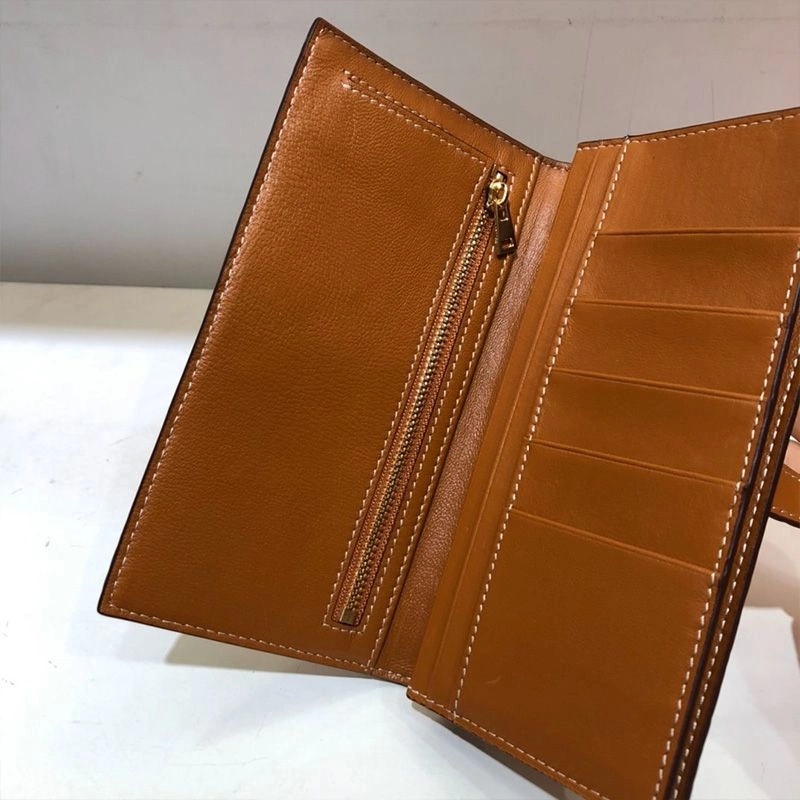 Hermes Bearn Wallet Alligator Leather Gold Hardware In Brown - Image 3