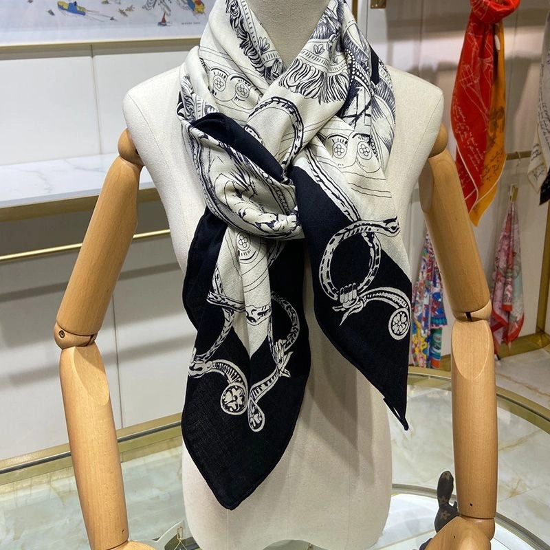 Hermes Bride De Cour Remix Shawl 140 In Black - Image 3