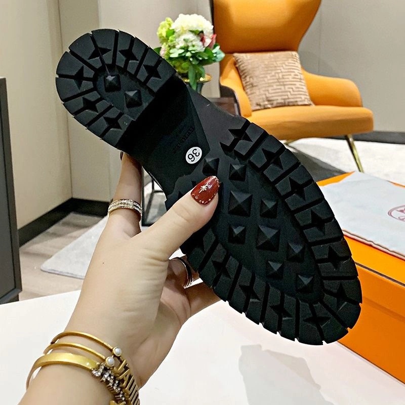 Hermes Bridge Ankle Boots Women Grained Calfskin In Black - Image 4