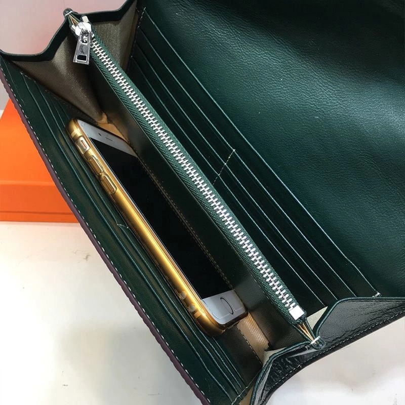 Hermes Constance Wallet Alligator Leather Palladium Hardware In Dark Green - Image 4