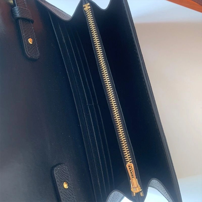 Hermes Constance To Go Wallet Epsom Leather Gold Hardware In Black - Image 4