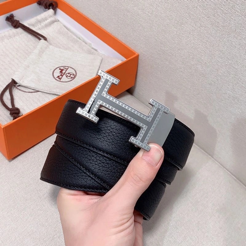 Hermes H Logo 35 Reversible Belt Clemence Calfskin In Black - Image 6