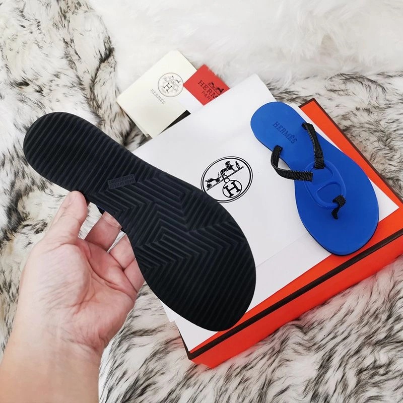 Hermes Kala Nera Slides Women Rubber In Blue - Image 3