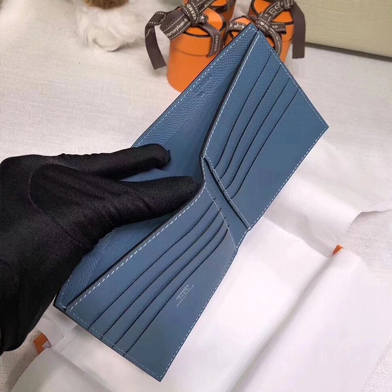 Hermes MC? Copernic Compact Wallet Epsom Calfskin In Sky Blue - Image 4