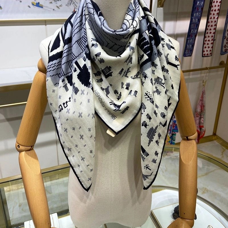 Hermes Parcours Sans Faute Scarf 100 In White - Image 4