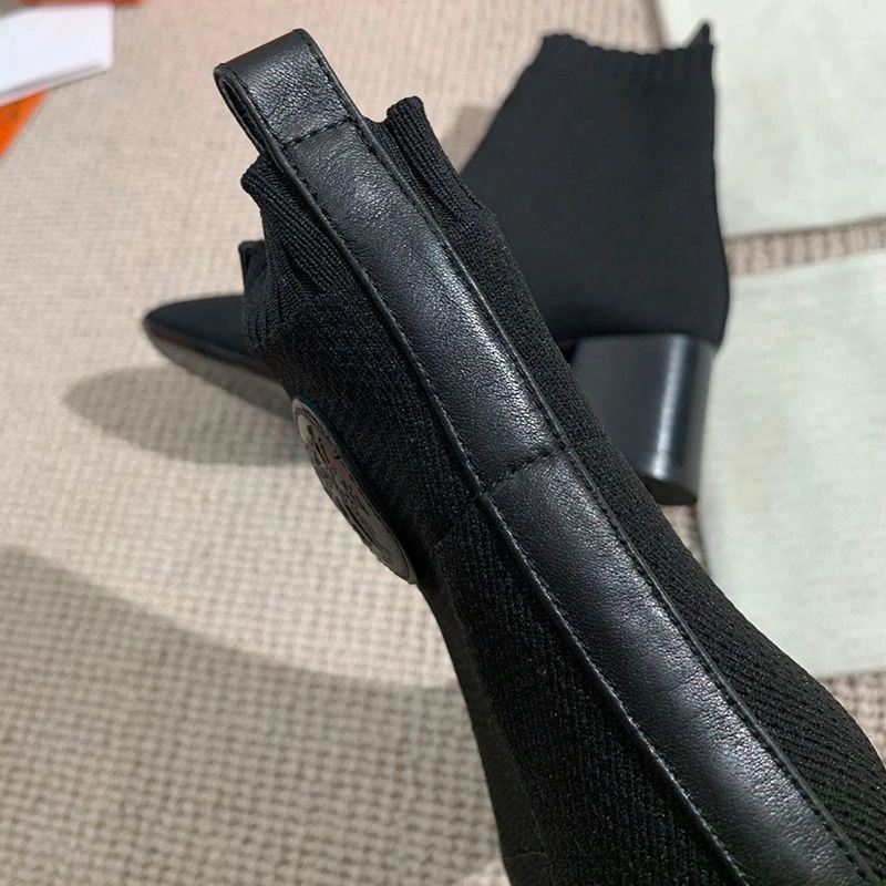 Hermes Volver 60 Ankle Boots Women Knit In Black - Image 3