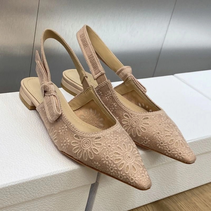 J'Adior Slingback Pumps Women Saint-Gall Floral Motif Mesh Pink - Image 6