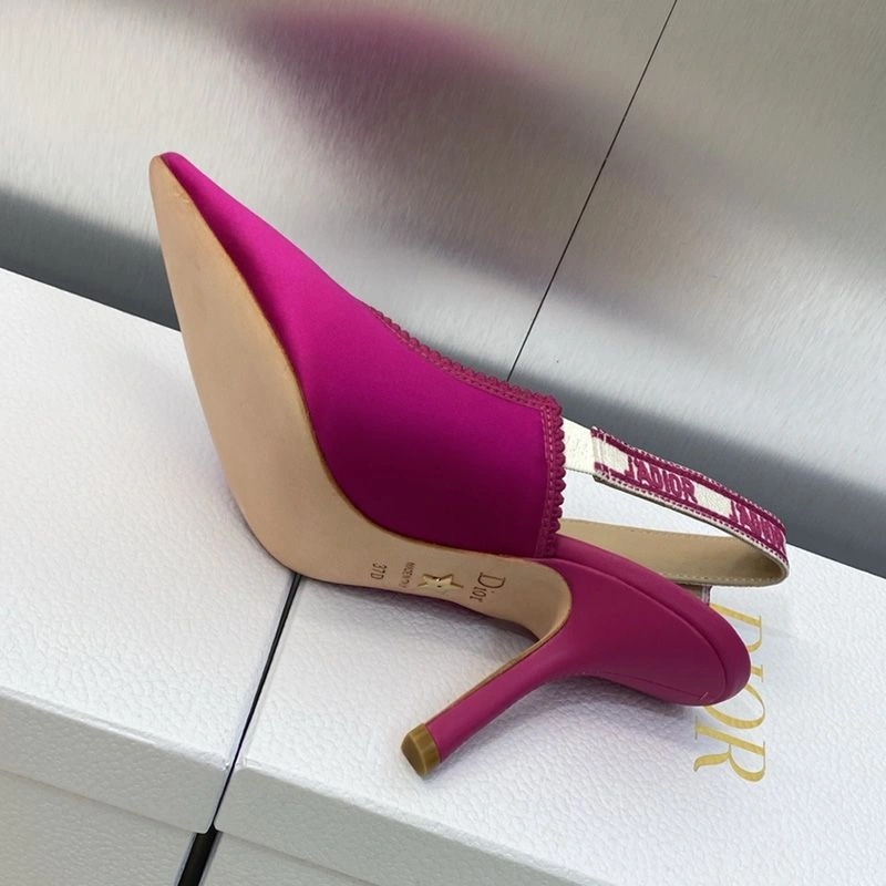 J'Adior Slingback Pumps Women Satin and Cotton Rose - Image 3