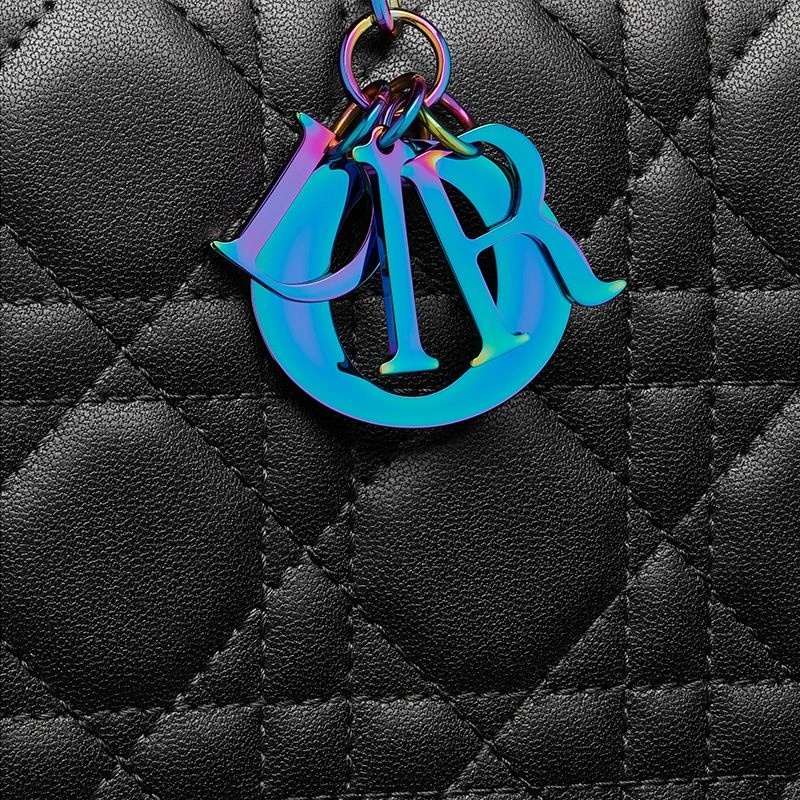 Lady Dior Pouch Emblematic Cannage Lambskin Black - Image 5