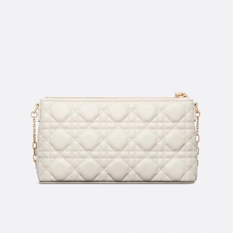 Mini Dior Midi Bag Cannage Lambskin White - Image 3