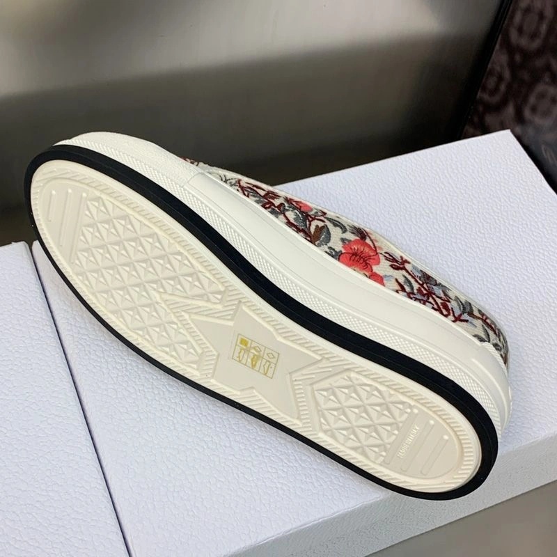 Walk'N'Dior Platform Sneakers Unisex Jardin d'Hiver Motif Canvas White - Image 4