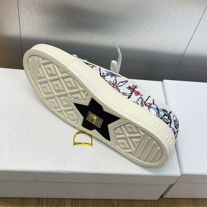 Walk'n'Dior Sneakers Women Florilegio Motif Canvas White Pink - Image 4