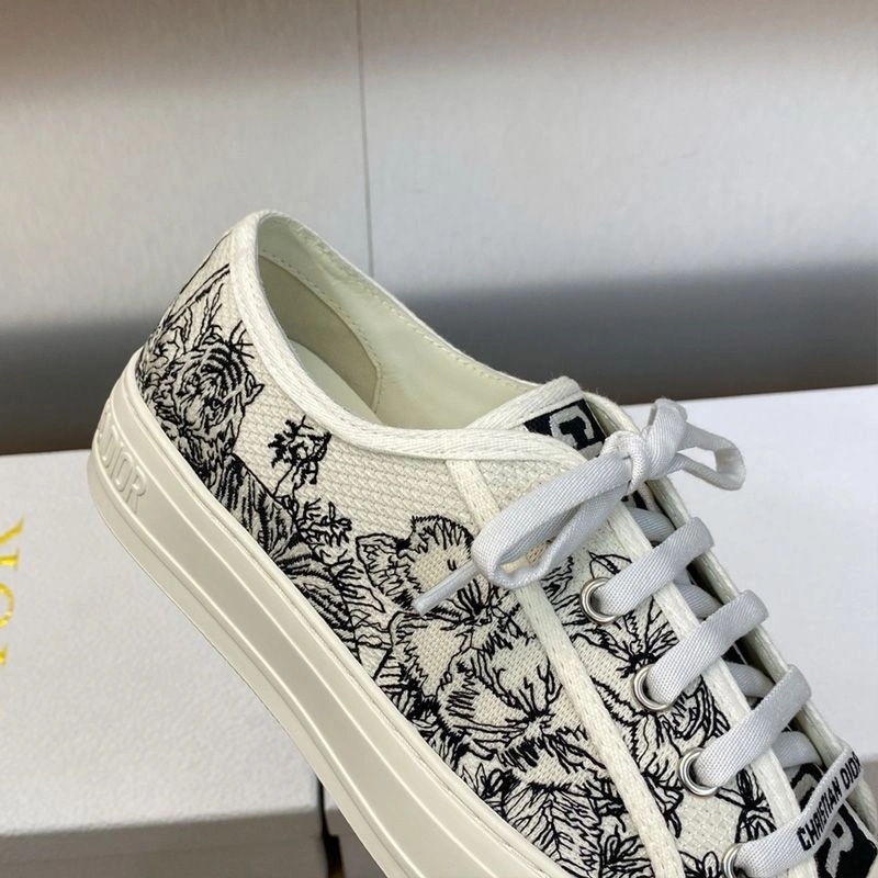 Walk'n'Dior Sneakers Women Toile de Jouy Voyage Motif Canvas White - Image 3