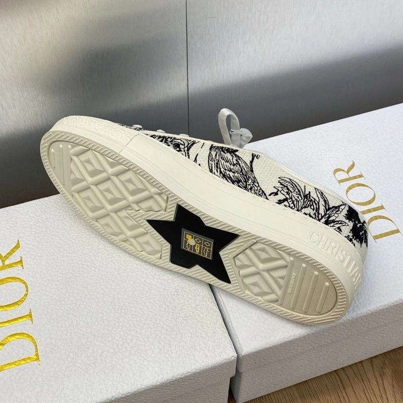 Walk'n'Dior Sneakers Women Toile de Jouy Voyage Motif Canvas White - Image 4